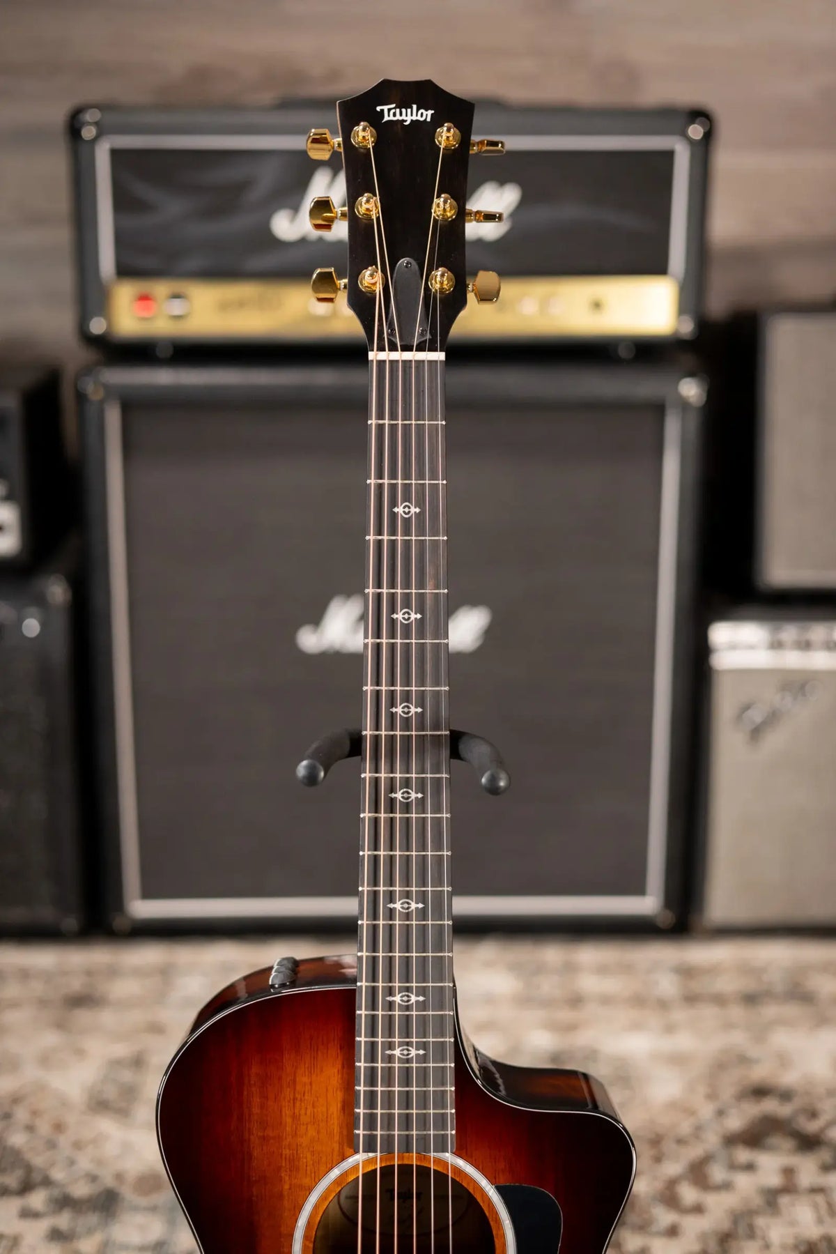 Taylor 222ce-K DLX Grand Concert Hawaiian Koa Acoustic/Electric Guitar - Shaded Edge Burst with Hardshell Case  - Demo