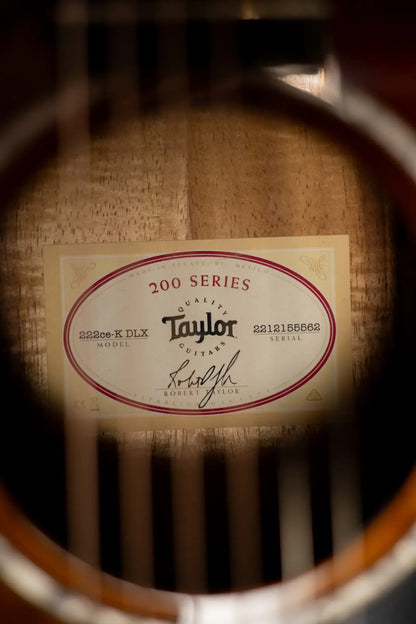 Taylor 222ce-K DLX Grand Concert Hawaiian Koa Acoustic/Electric Guitar - Shaded Edge Burst with Hardshell Case  - Demo