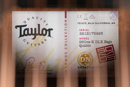 Taylor 260ce-K DLX Bajo Quinto Acoustic/Electric Guitar with Hardshell Case - Demo