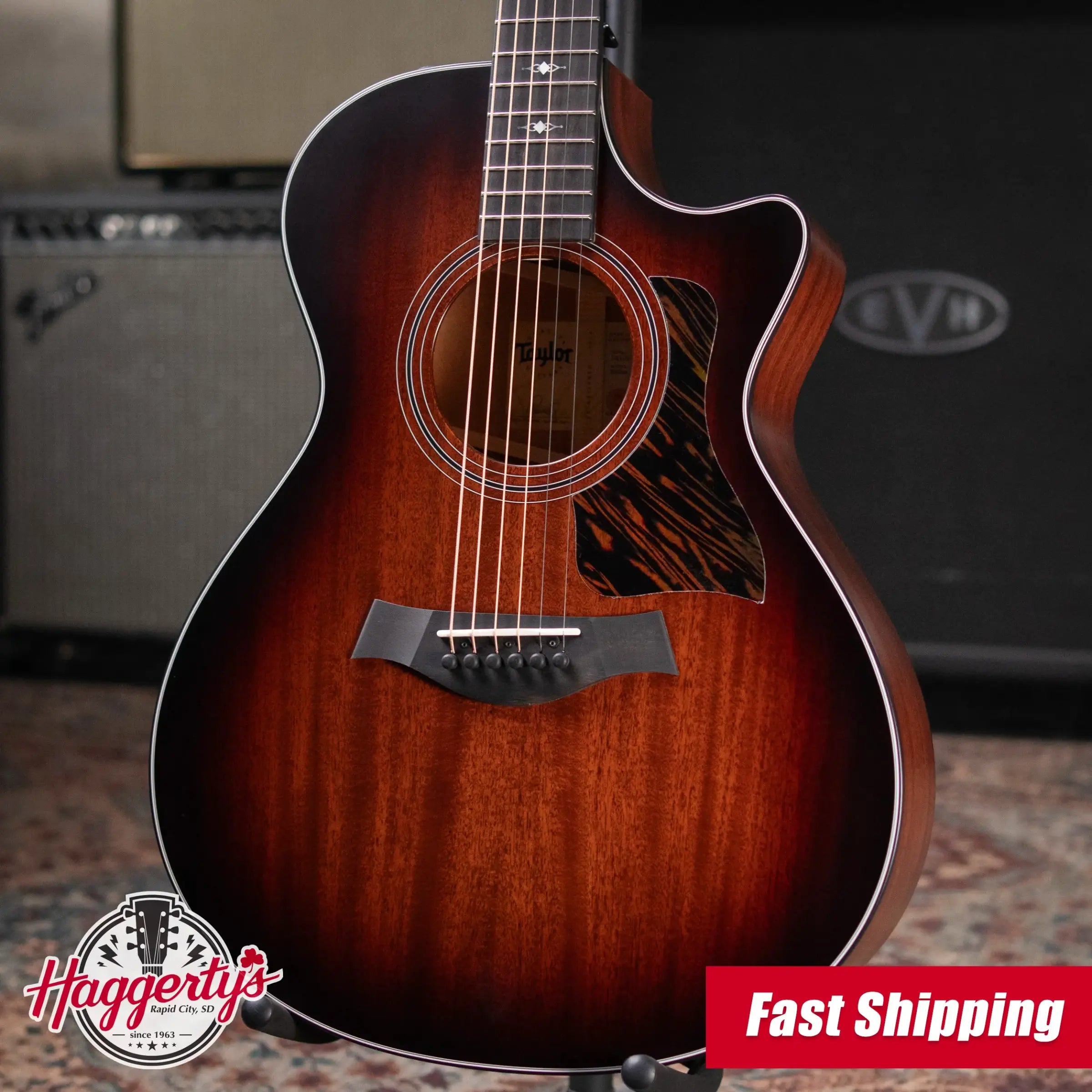 Taylor 322ce Grand Concert Acoustic/Electric Guitar - Shaded Edge Burst with Hardshell Case