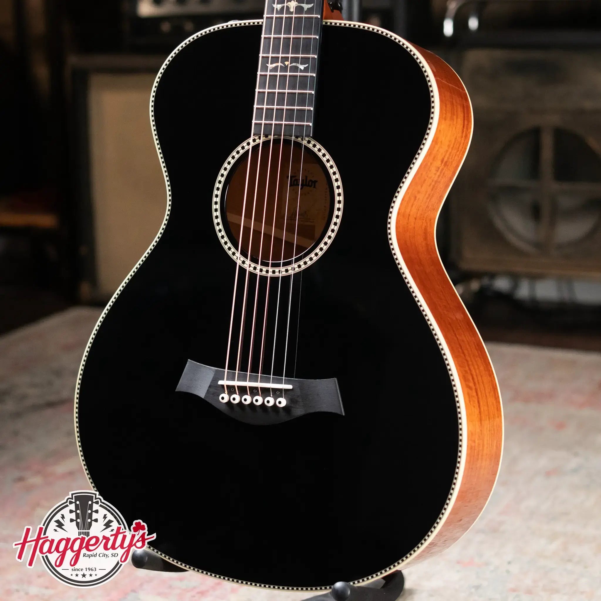 Taylor Custom Shop 2024 Grand Concert 12-Fret Acoustic/Electric - Black Top Mahogany/Mahogany with Hardshell Case