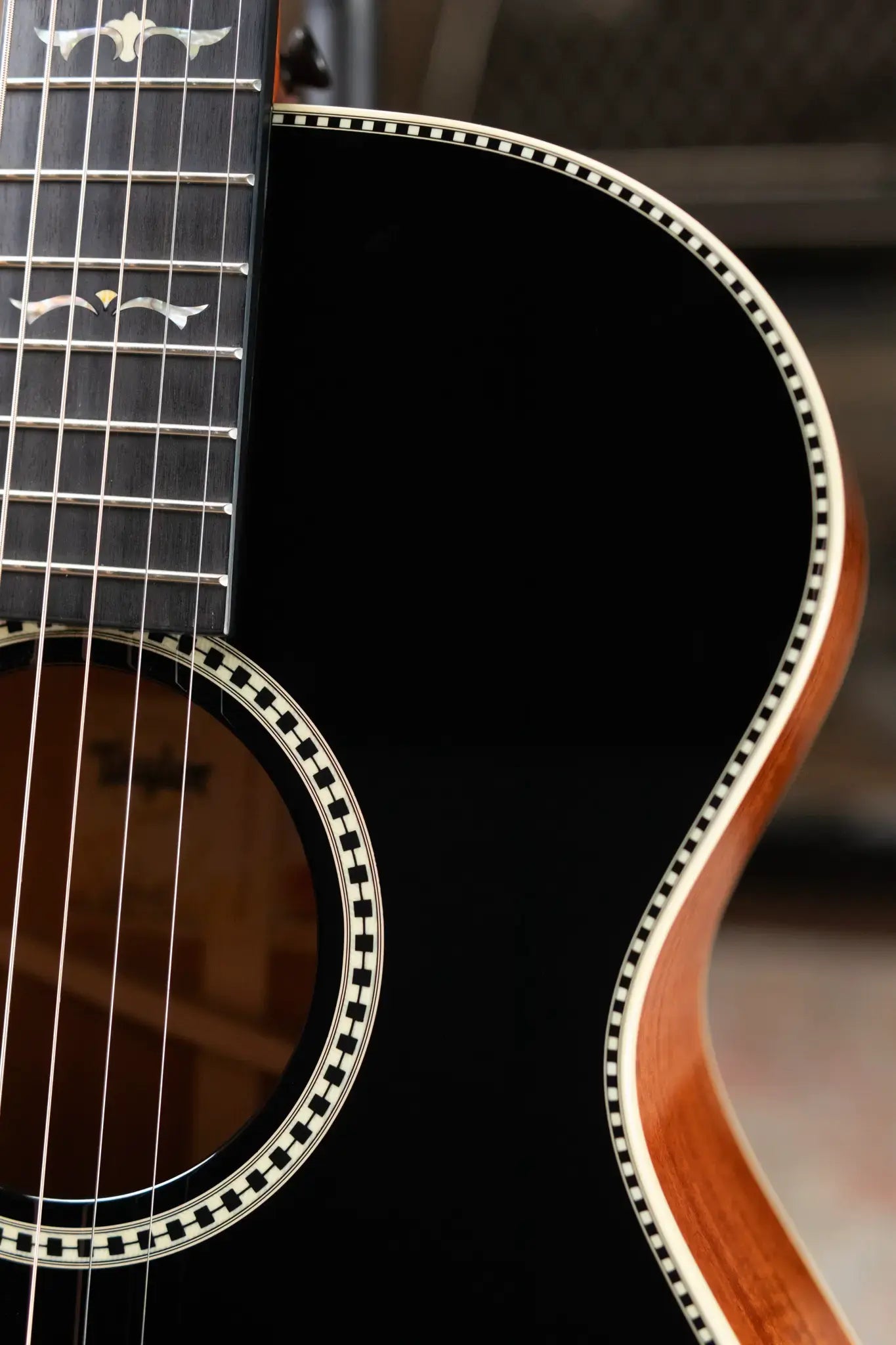 Taylor Custom Shop 2024 Grand Concert 12-Fret Acoustic/Electric - Black Top Mahogany/Mahogany with Hardshell Case
