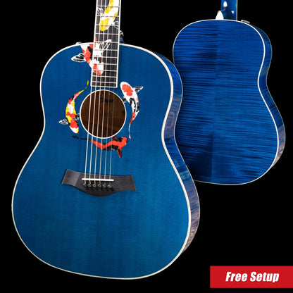 Taylor Custom Shop C17e 2025 Catch Event #41 Grand Pacific Acoustic/Electric Guitar - Living Blue Jewel with Circa 74 Amp and Hardshell Case - Floor Model