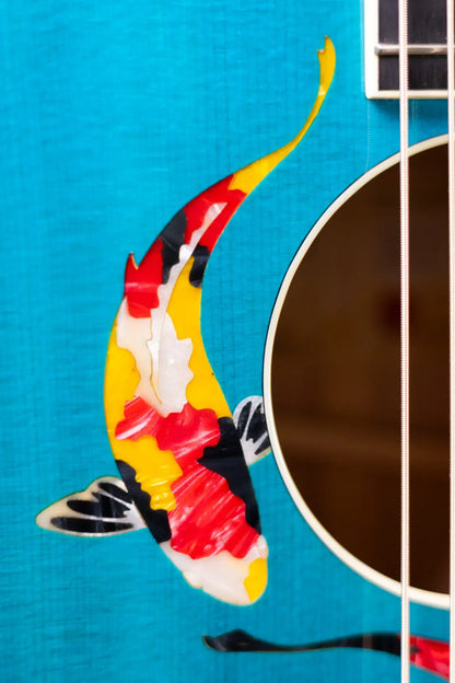 Taylor Custom Shop C17e Koi Fish Grand Pacific Acoustic/Electric Guitar - Living Blue Jewel with Hardshell Case