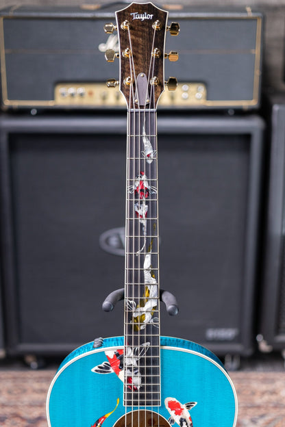 Taylor Custom Shop C17e Koi Fish Grand Pacific Acoustic/Electric Guitar - Living Blue Jewel with Hardshell Case