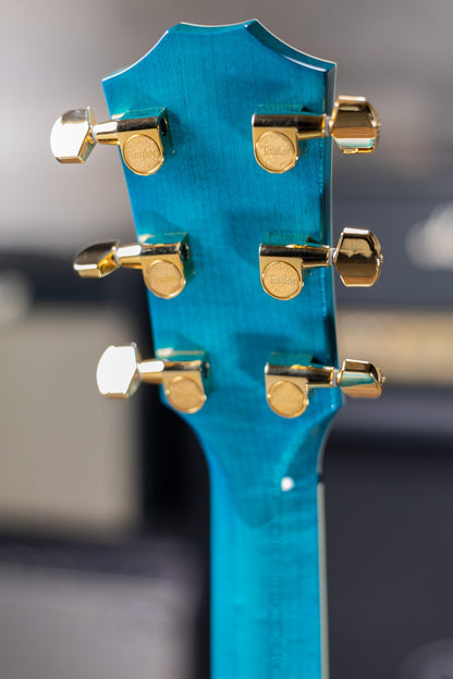 Taylor Custom Shop C17e Koi Fish Grand Pacific Acoustic/Electric Guitar - Living Blue Jewel with Hardshell Case