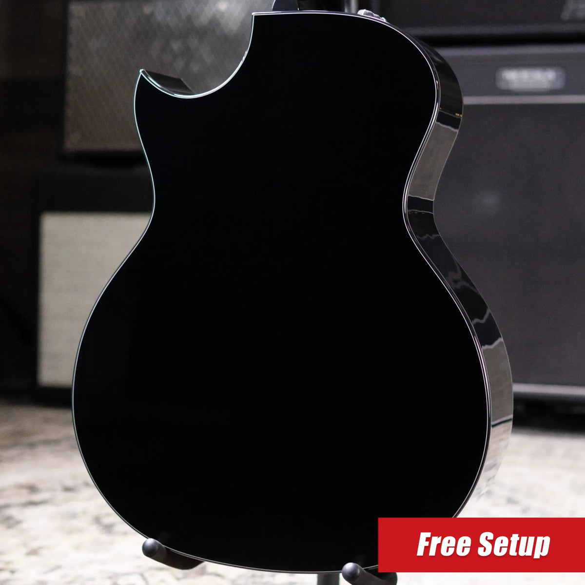 Taylor Custom Shop Grand Auditorium Acoustic/Electric Guitar - Hot Rod Black with Hardshell Case