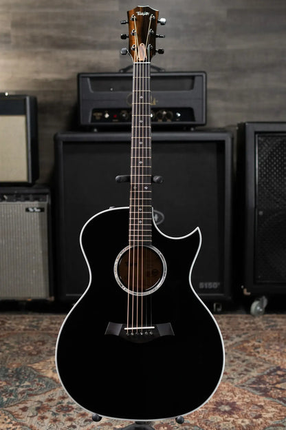 Taylor Custom Shop Grand Auditorium Thin Body Acoustic/Electric Guitar - Transparent Black with Hardshell Case