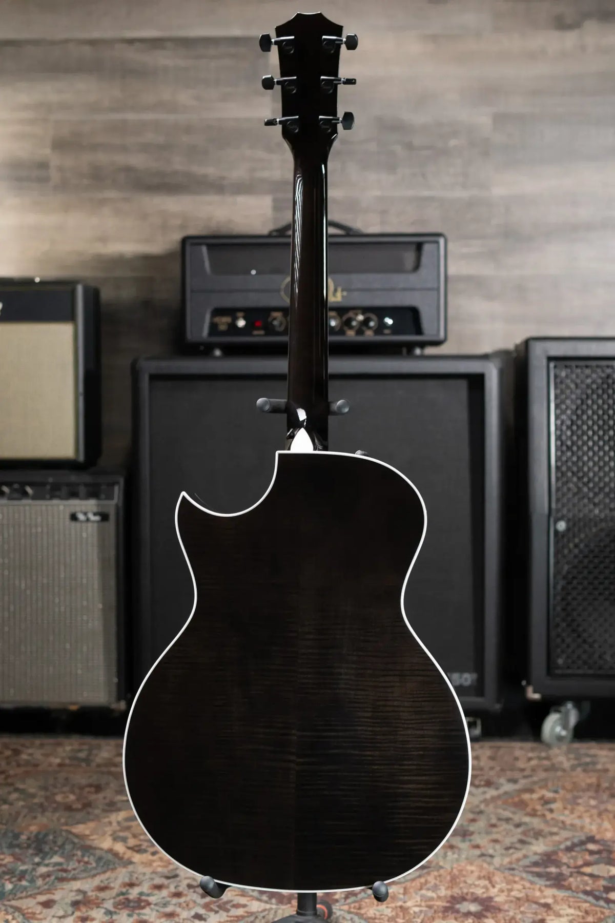 Taylor Custom Shop Grand Auditorium Thin Body Acoustic/Electric Guitar - Transparent Black with Hardshell Case