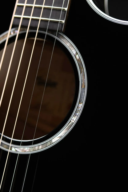 Taylor Custom Shop Grand Auditorium Thin Body Acoustic/Electric Guitar - Transparent Black with Hardshell Case