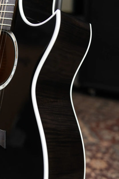 Taylor Custom Shop Grand Auditorium Thin Body Acoustic/Electric Guitar - Transparent Black with Hardshell Case