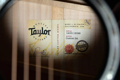Taylor Custom Shop Grand Auditorium Thin Body Acoustic/Electric Guitar - Transparent Black with Hardshell Case