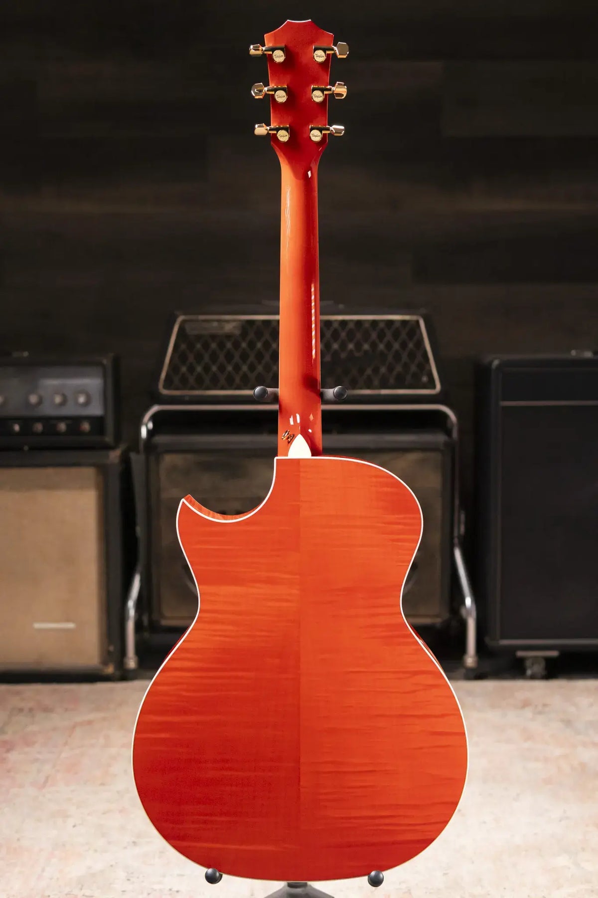 Taylor Doyle Dykes Signature Model Grand Auditorium Acoustic/Electric Guitar - Translucent Orange with Aerocase - Demo