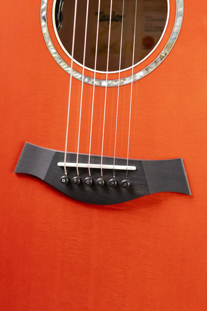 Taylor Doyle Dykes Signature Model Grand Auditorium Acoustic/Electric Guitar - Translucent Orange with Aerocase - Demo