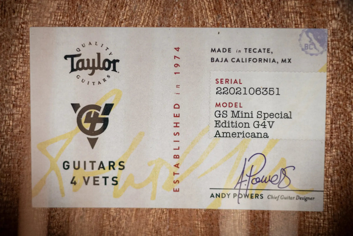 Taylor GS Mini Special Edition Guitars 4 Veterans Acoustic Guitar - Americana with GS Mini Bag - Demo