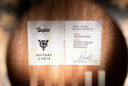 Taylor GS Mini Special Edition Guitars 4 Veterans Acoustic Guitar with GS Mini Bag