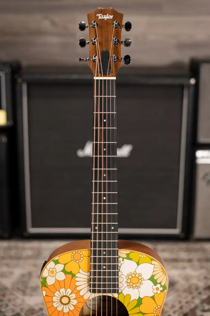 Taylor GS Mini-e Special Edition Acoustic/Electric Guitar - Floral Green with GS Mini Hard Bag