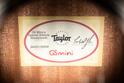 Taylor GS Mini-e Special Edition Acoustic/Electric Guitar - Honeyburst with GS Mini Bag