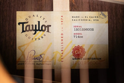 Taylor Next Generation 714ce Grand Auditorium Acoustic/Electric Guitar with Hardshell Case