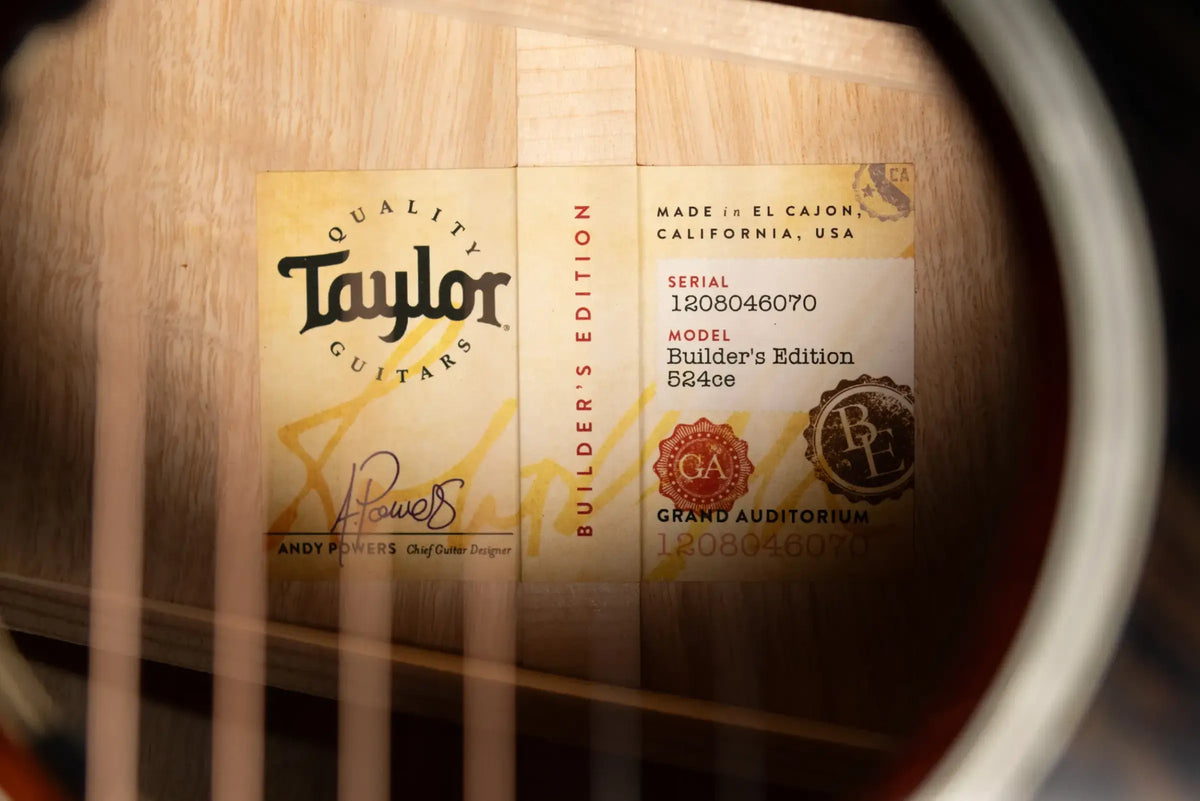 Taylor Next Generation Builder's Edition 524ce Grand Auditorium Acoustic/Electric Guitar with Hardshell Case