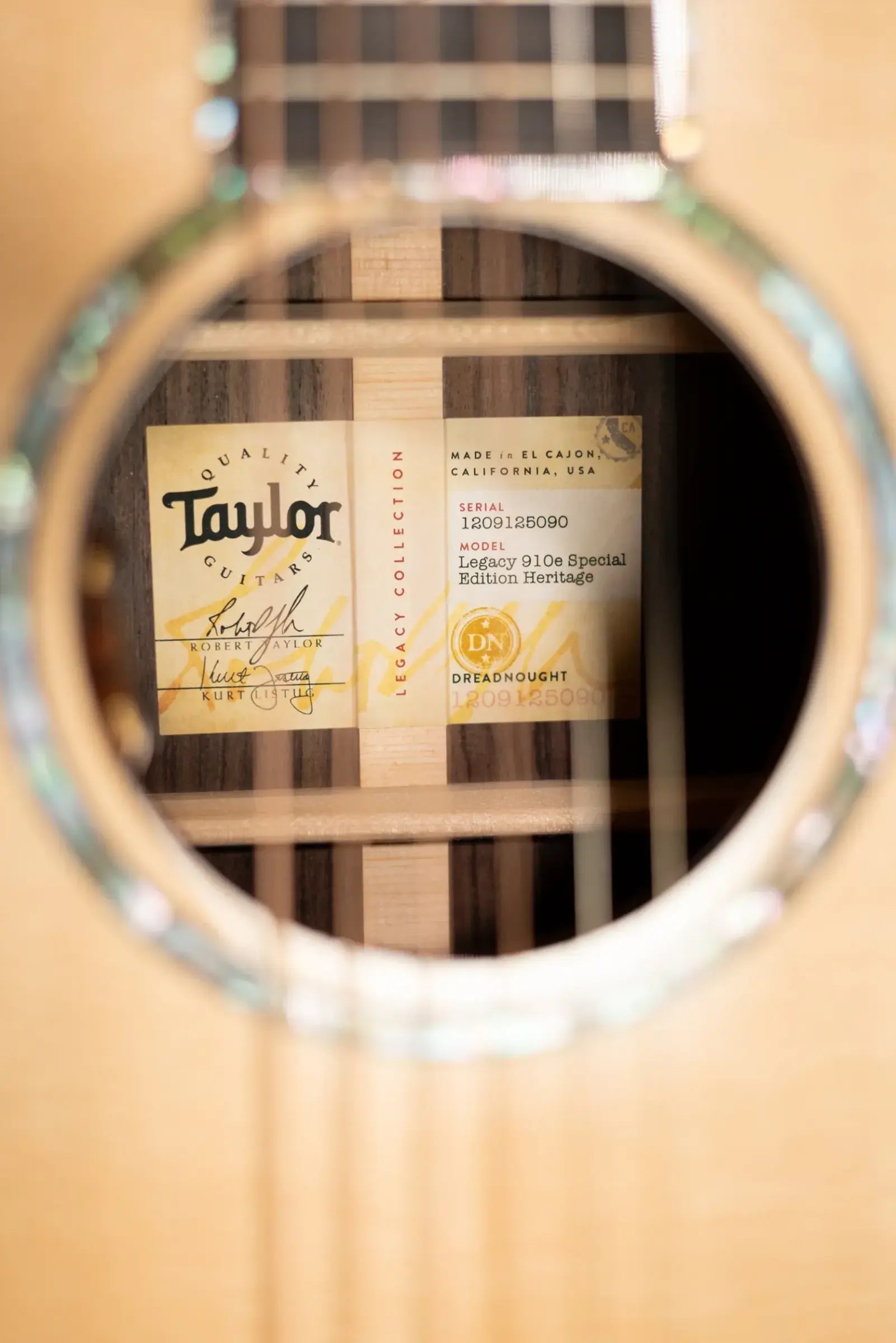 Taylor One-of-a-Kind Legacy 910e Special Edition Acoustic/Electric Guitar - Natural with Hardshell Case