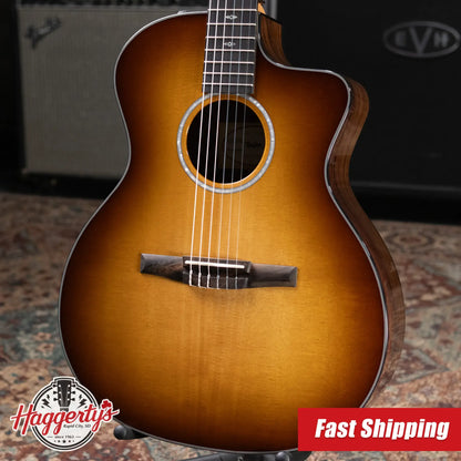 Taylor Sunset Blvd 214ce-N Plus Nylon Grand Auditorium Acoustic/Electric Guitar - Shaded Edge Burst with Aerocase - Factory Used
