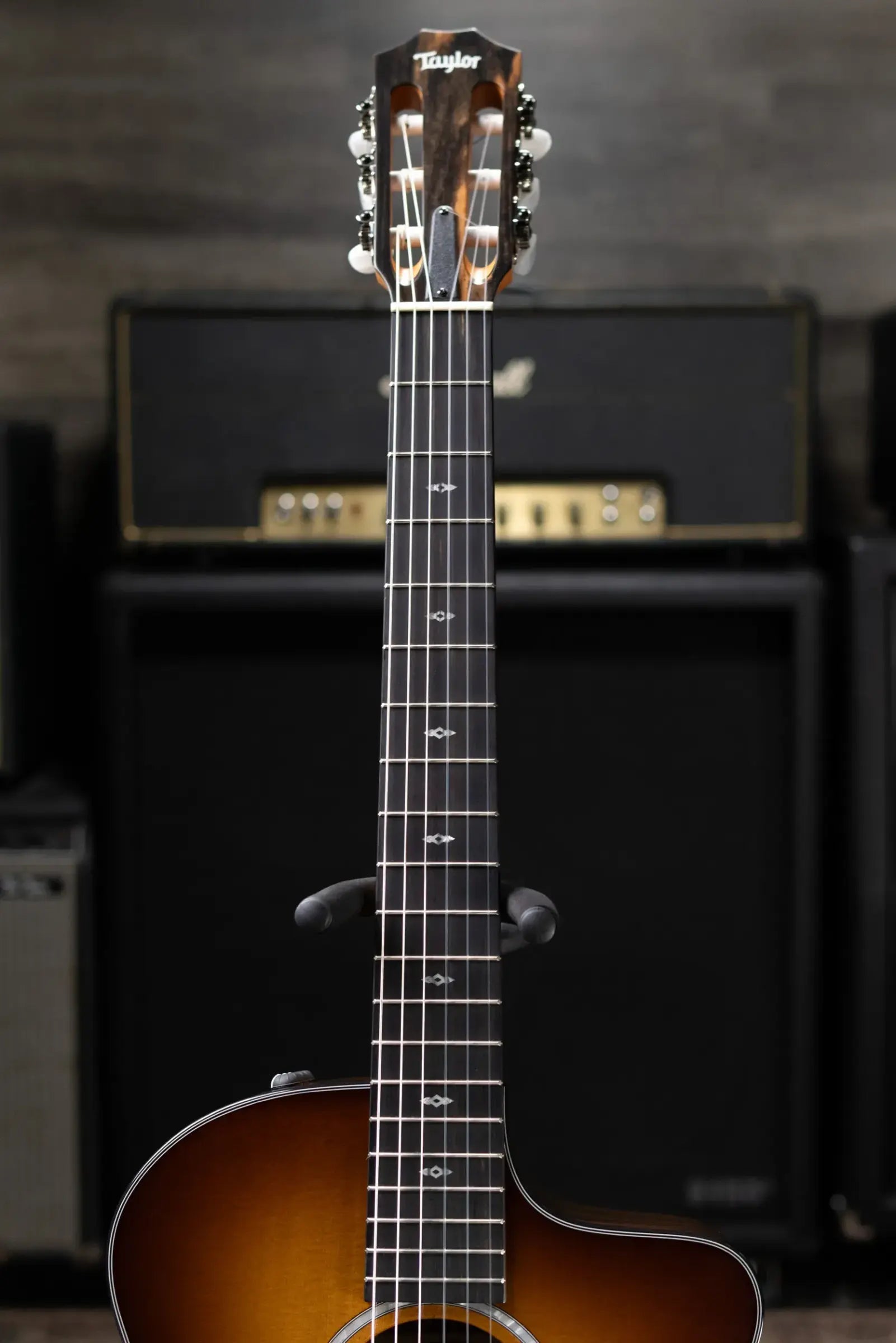 Taylor Sunset Blvd 214ce-N Plus Nylon Grand Auditorium Acoustic/Electric Guitar - Shaded Edge Burst with Aerocase - Factory Used