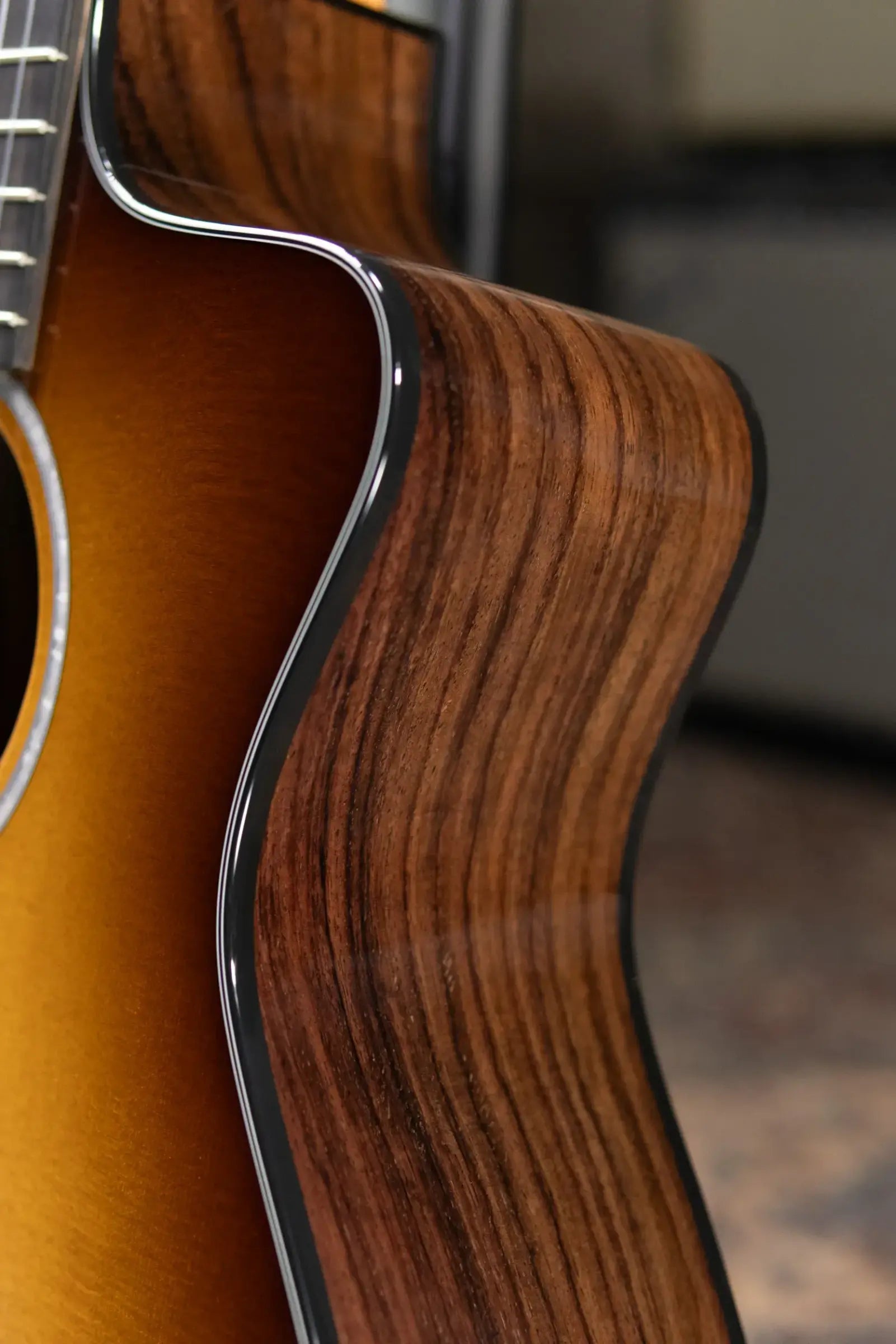 Taylor Sunset Blvd 214ce-N Plus Nylon Grand Auditorium Acoustic/Electric Guitar - Shaded Edge Burst with Aerocase - Factory Used