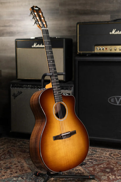 Taylor Sunset Blvd 214ce-N Plus Nylon Grand Auditorium Acoustic/Electric Guitar - Shaded Edge Burst with Aerocase - Factory Used