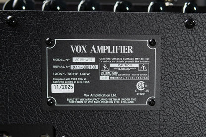 Vox AC15HWR1 Hand-Wired Greenback Guitar Amplifier