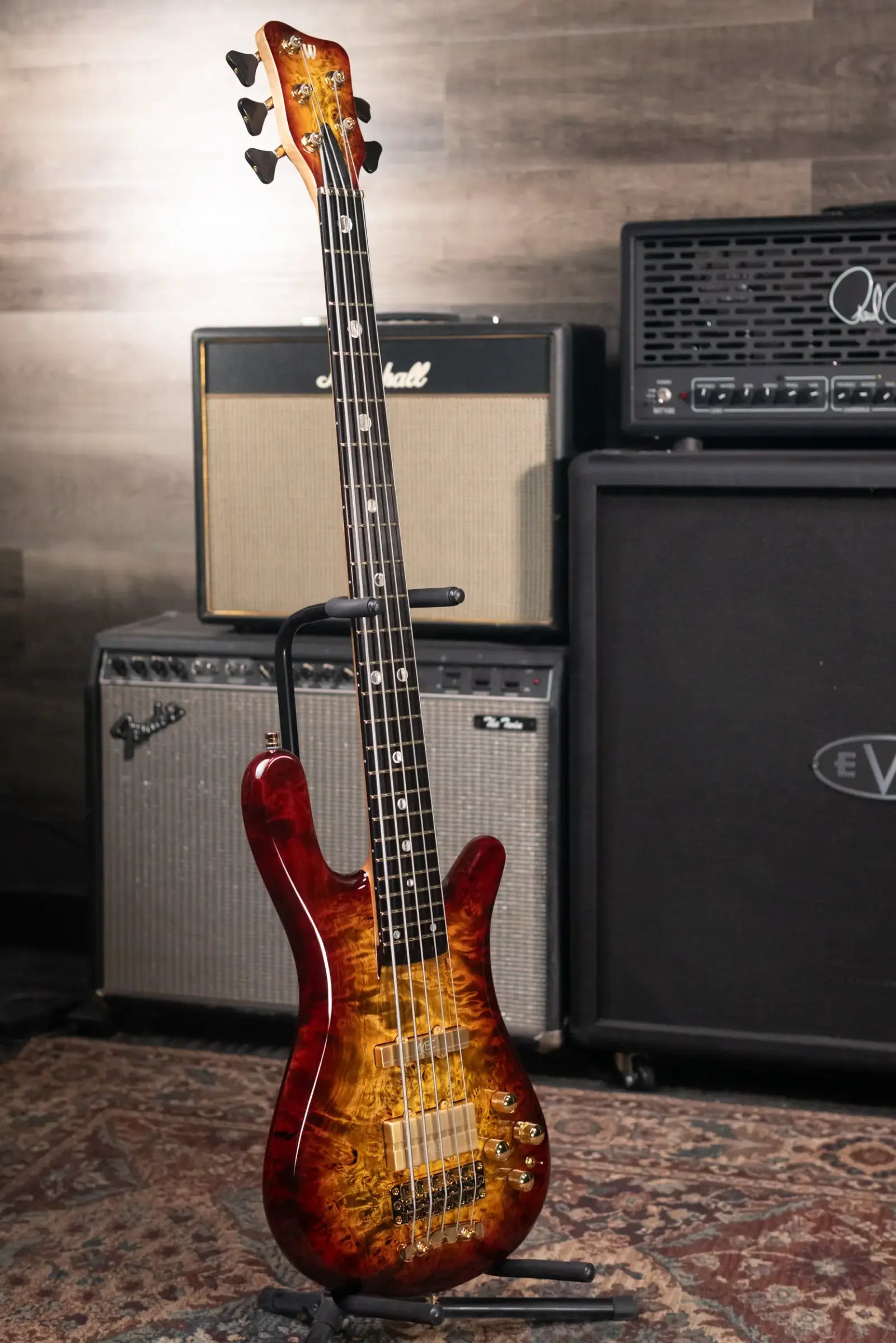 Warwick 2025 Limited Edition Masterbuilt Streamer Stage II NT 5-String Bass - Bleached Honey Sunset Burst in Natural Transparent High Polish with Gig Bag