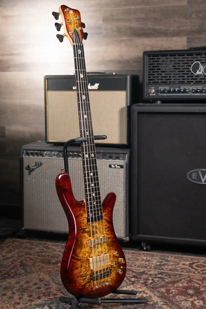 Warwick 2025 Limited Edition Masterbuilt Streamer Stage II NT 5-String Bass - Bleached Honey Sunset Burst in Natural Transparent High Polish with Gig Bag