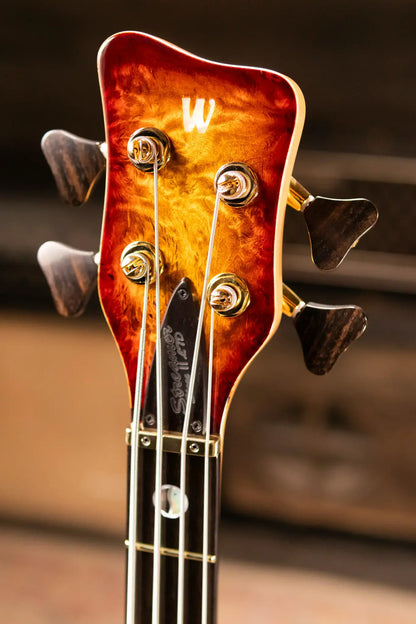 Warwick 2025 Limited Edition Masterbuilt Streamer Stage II NT Bass - Bleached Honey Sunset Burst with Gig Bag