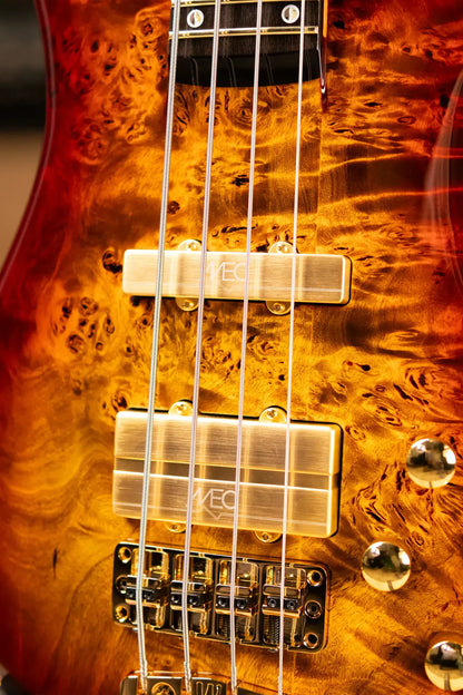 Warwick 2025 Limited Edition Masterbuilt Streamer Stage II NT Bass - Bleached Honey Sunset Burst with Gig Bag