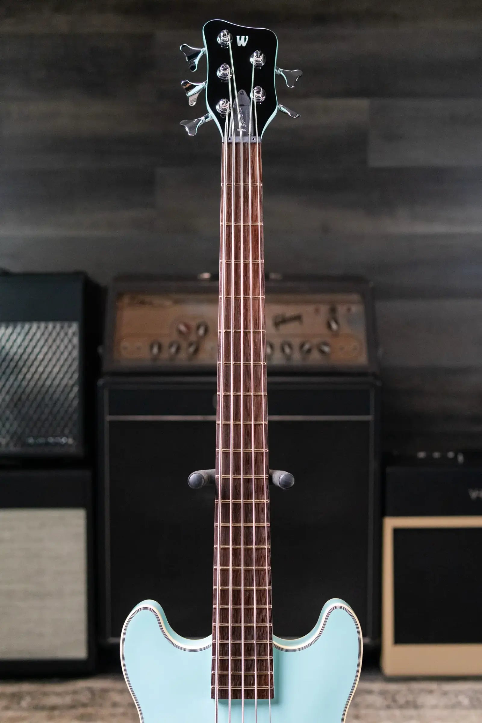 Warwick RockBass 5-String Star Bass - Solid Daphne Blue High Polish with Gig Bag