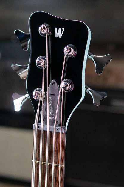 Warwick RockBass 5-String Star Bass - Solid Daphne Blue High Polish with Gig Bag