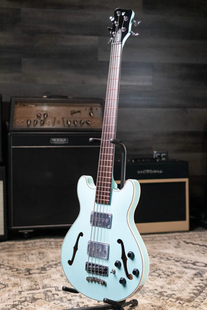 Warwick RockBass 5-String Star Bass - Solid Daphne Blue High Polish with Gig Bag