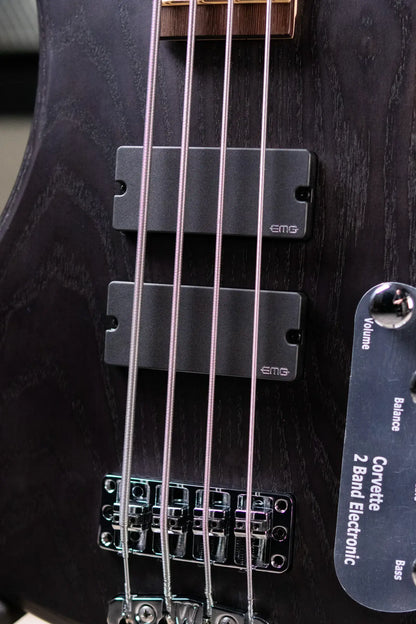 Warwick RockBass Corvette Taranis Electric Bass, BEAD Tuning - Nirvana Black Transparent Satin with Gig Bag