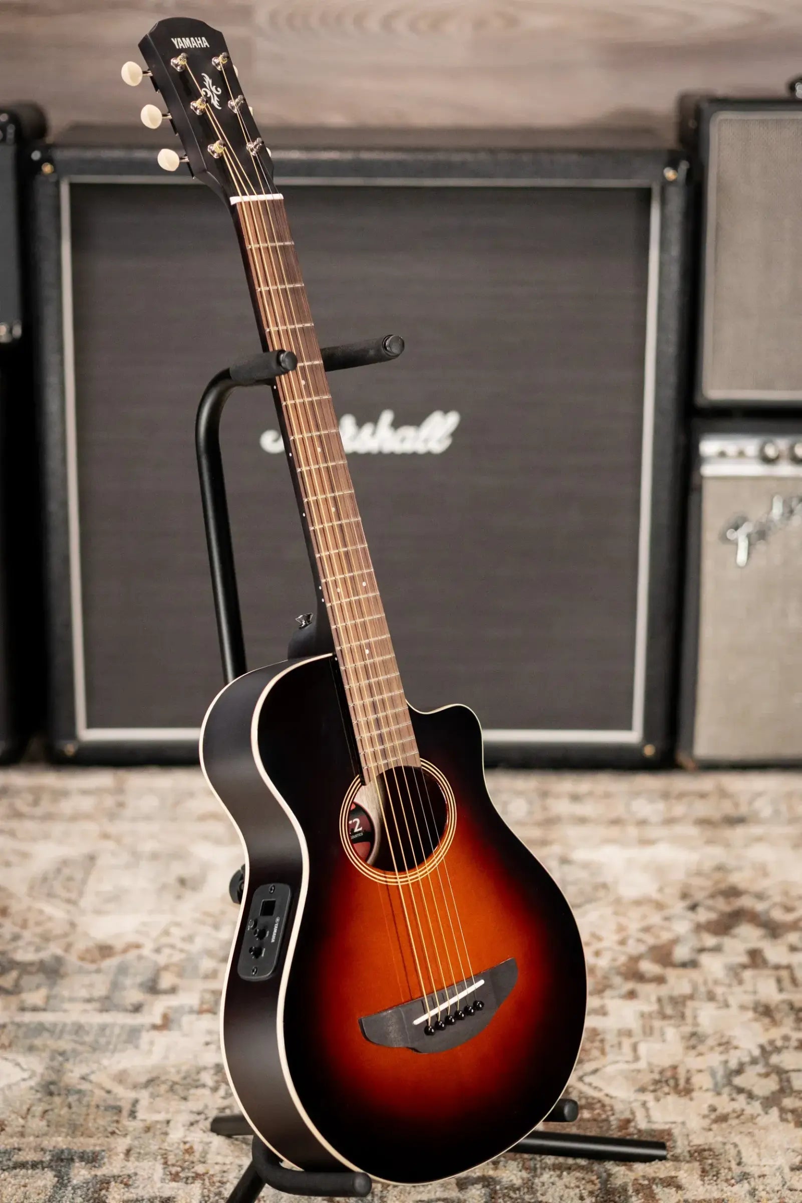 Yamaha APXT2 3/4-Size Thin-Line Cutaway Acoustic/Electric Guitar - Old Violin Sunburst with Gig Bag
