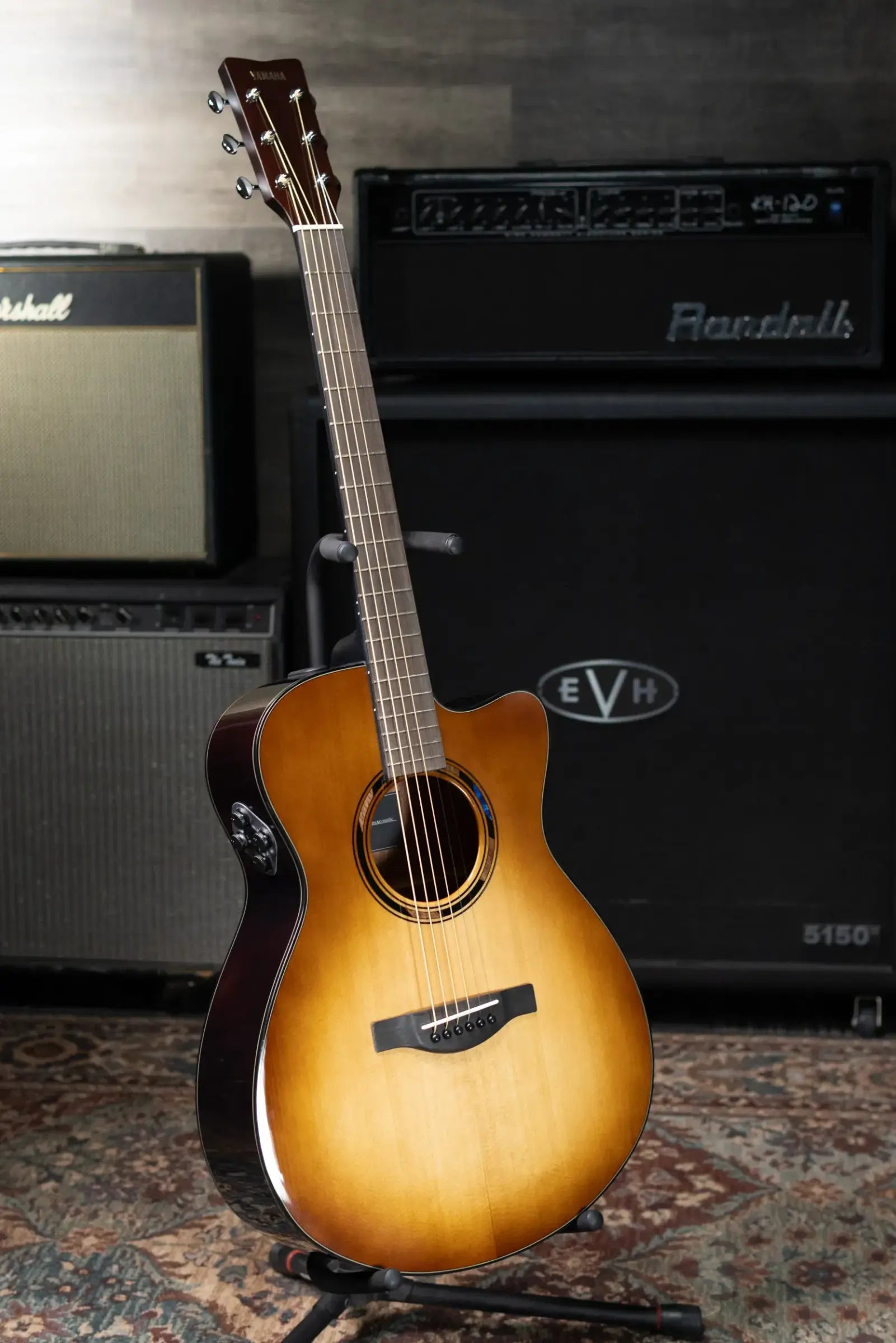 Yamaha TAS1 C Concert Cutaway Acoustic/Electric Guitar - Sand Burst with Gig Bag