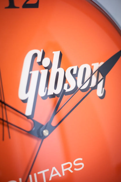 Gibson Vintage Lighted Wall Clock / Kalamazoo Orange
