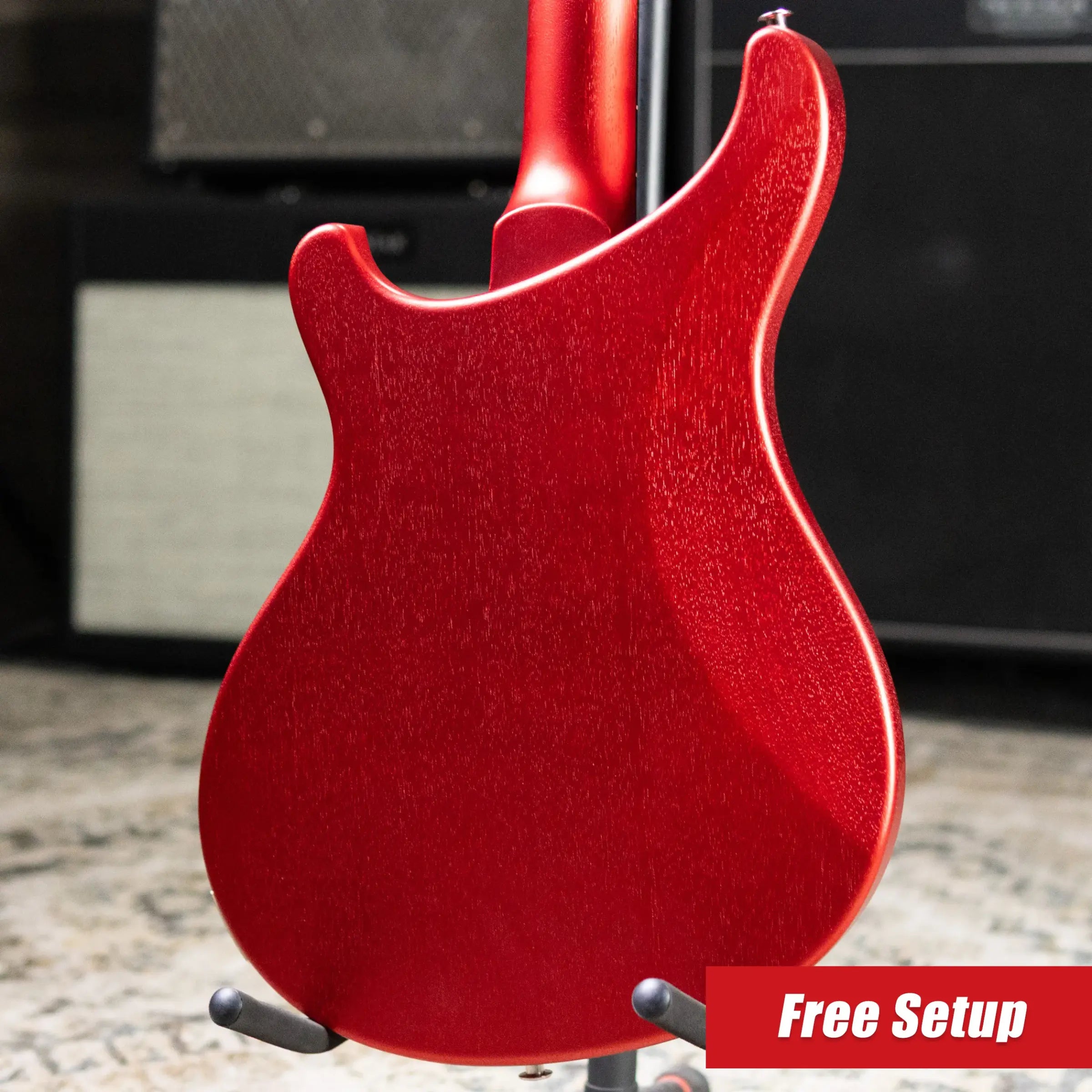 PRS S2 Vela Semi-Hollow Satin Electric Guitar - Red Apple Metallic with Gig Bag