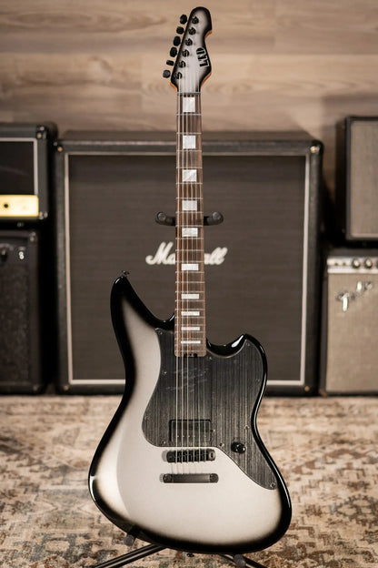 ESP LTD JD-1 Joe Duplantier Signature Electric Guitar - Silver Sunburst with Hardshell Case