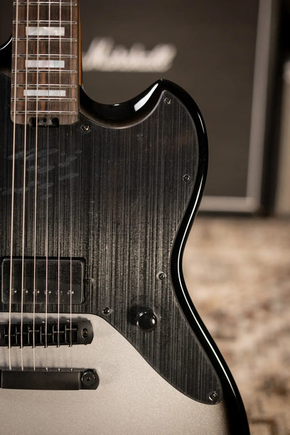 ESP LTD JD-1 Joe Duplantier Signature Electric Guitar - Silver Sunburst with Hardshell Case