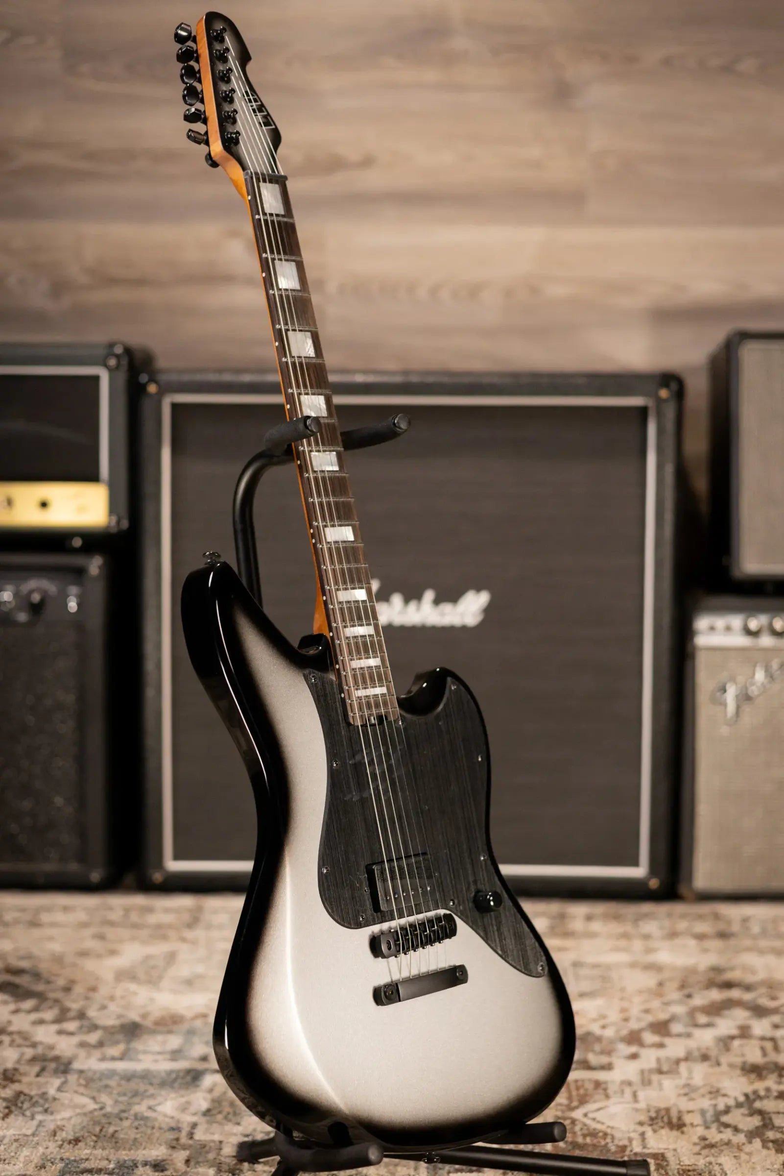 ESP LTD JD-1 Joe Duplantier Signature Electric Guitar - Silver Sunburst with Hardshell Case