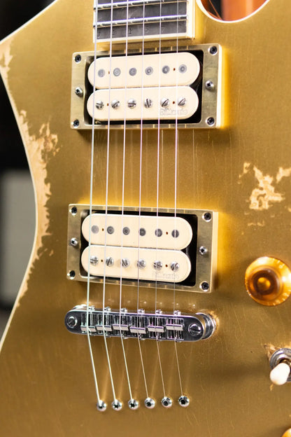 Jackson Custom Shop USA Special Edition Kelly Electric Guitar -  Nitro-Relic Tour Gold Top with Hardshell Case