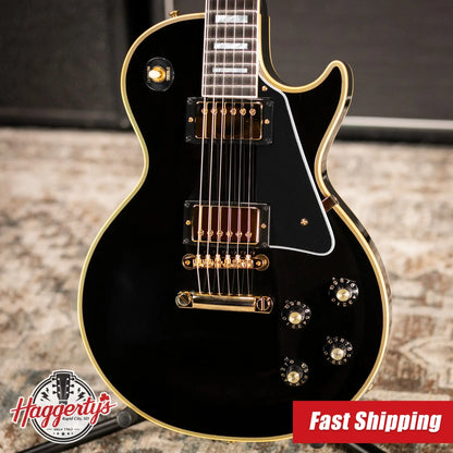 Gibson Custom Shop 1968 Les Paul Custom Reissue Electric Guitar - Ebony with Hardshell Case
