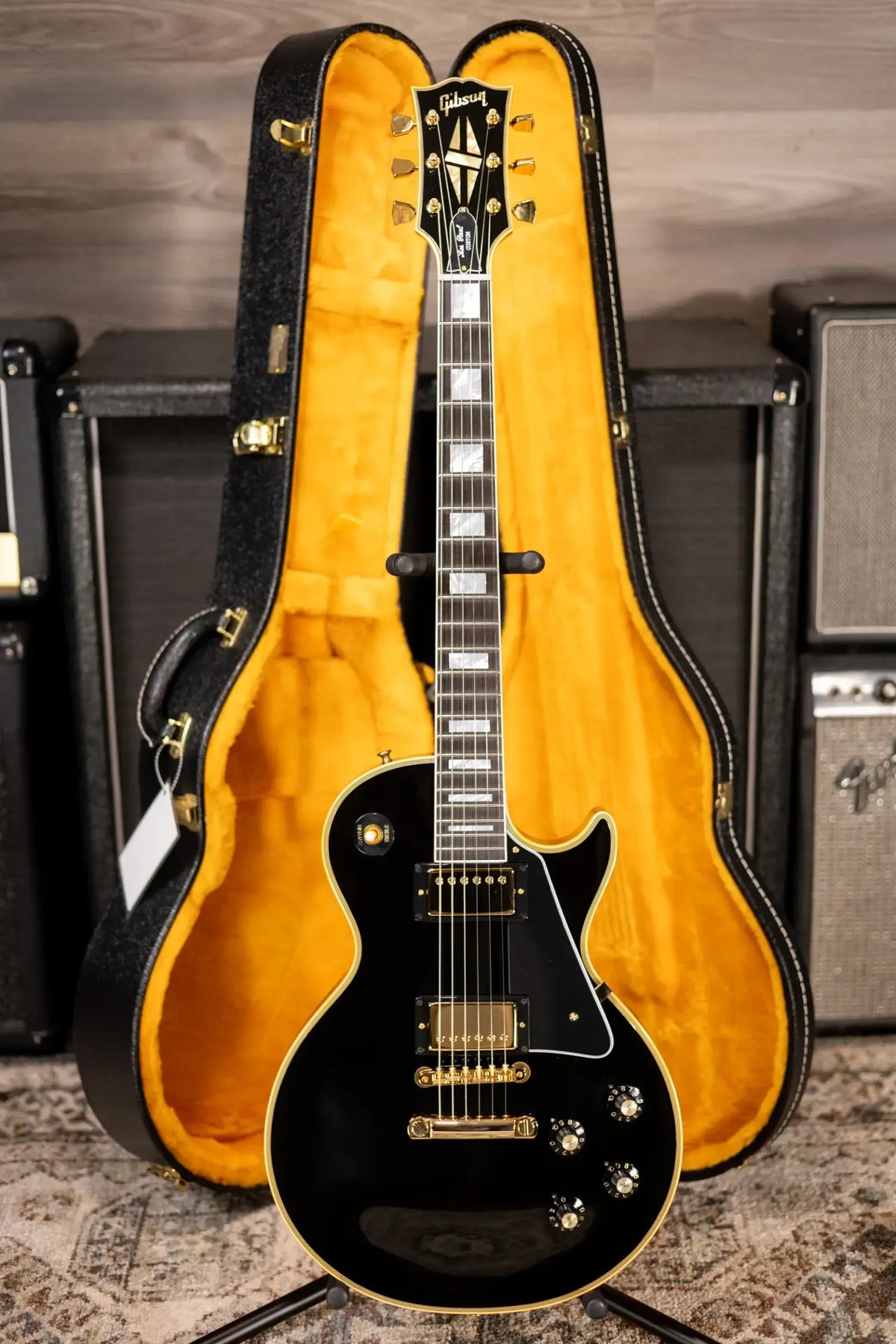 Gibson Custom Shop 1968 Les Paul Custom Reissue Electric Guitar - Ebony with Hardshell Case