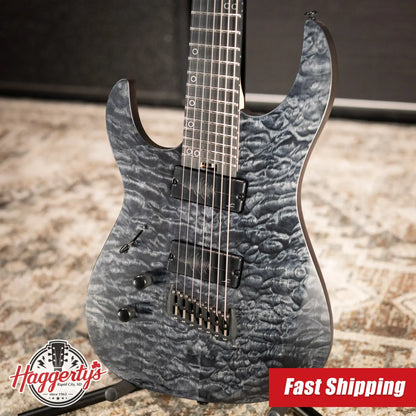 Legator N7FSSL-BLK 7-String Left Handed Multi-Scale Electric Guitar - Black QM