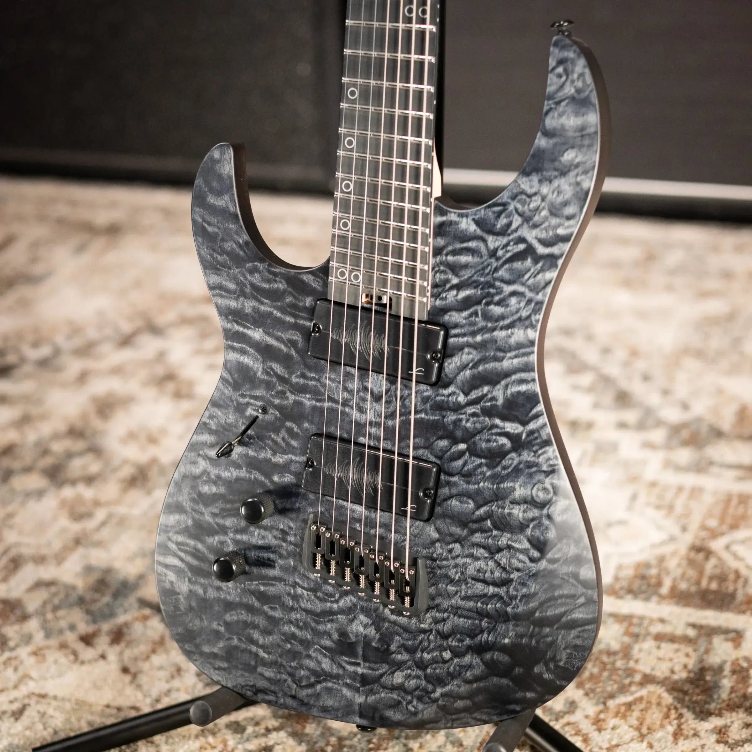 Legator N7FSSL-BLK 7-String Left Handed Multi-Scale Electric Guitar - Black QM